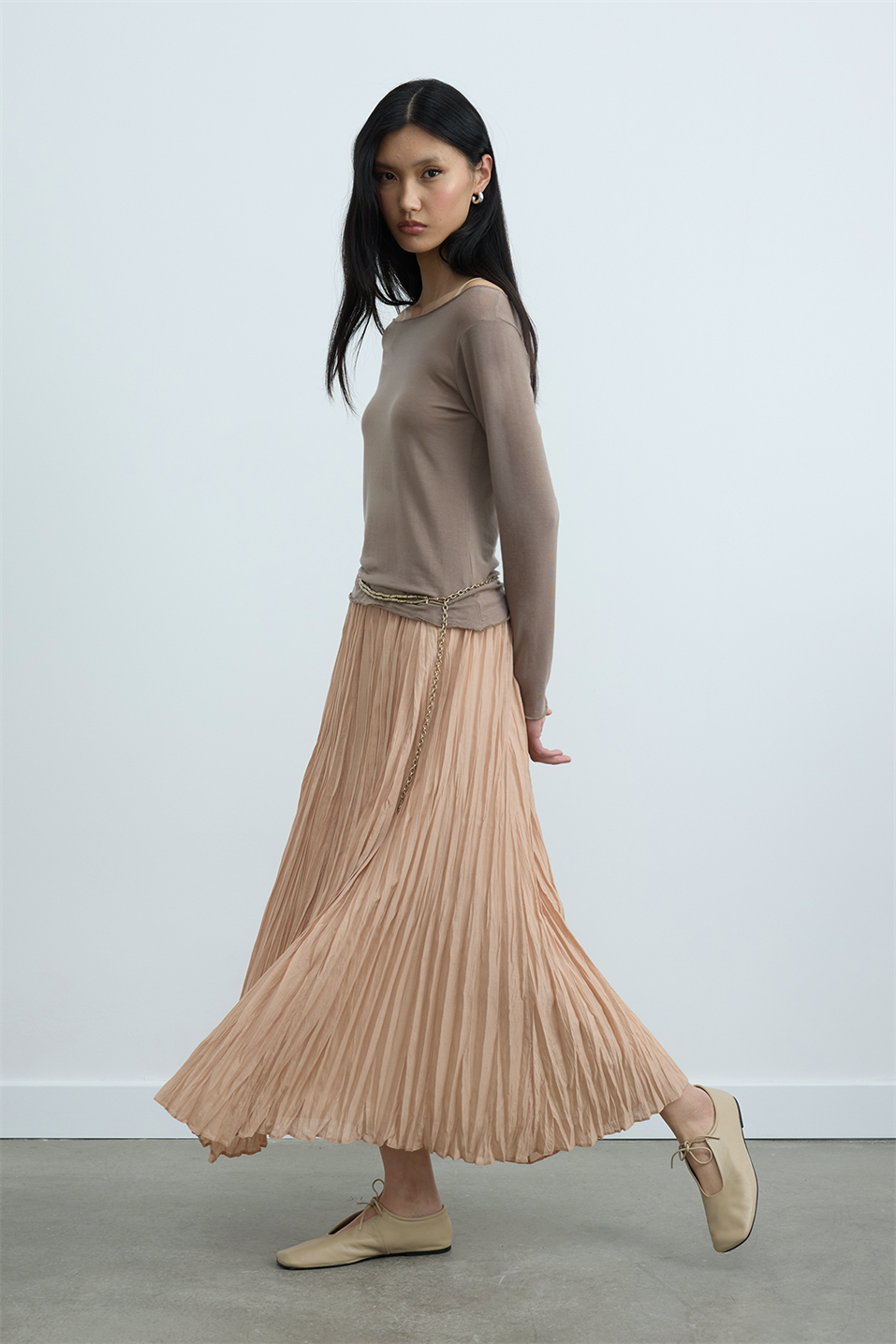 Rose Pleated Skirt