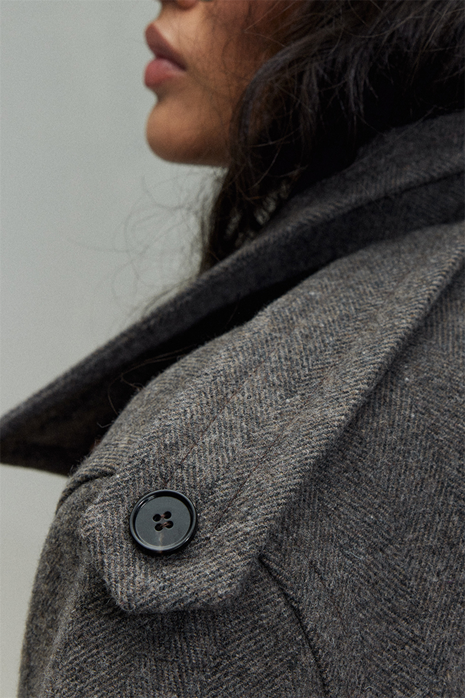 Kahverengi Hailey Geniş Yakalı Kaban