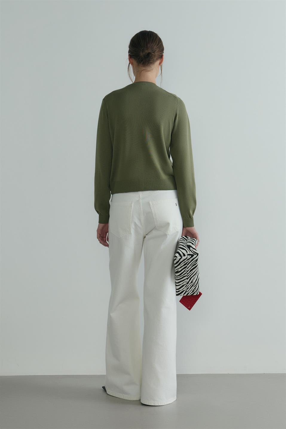 Haki Lea Triko Hırka