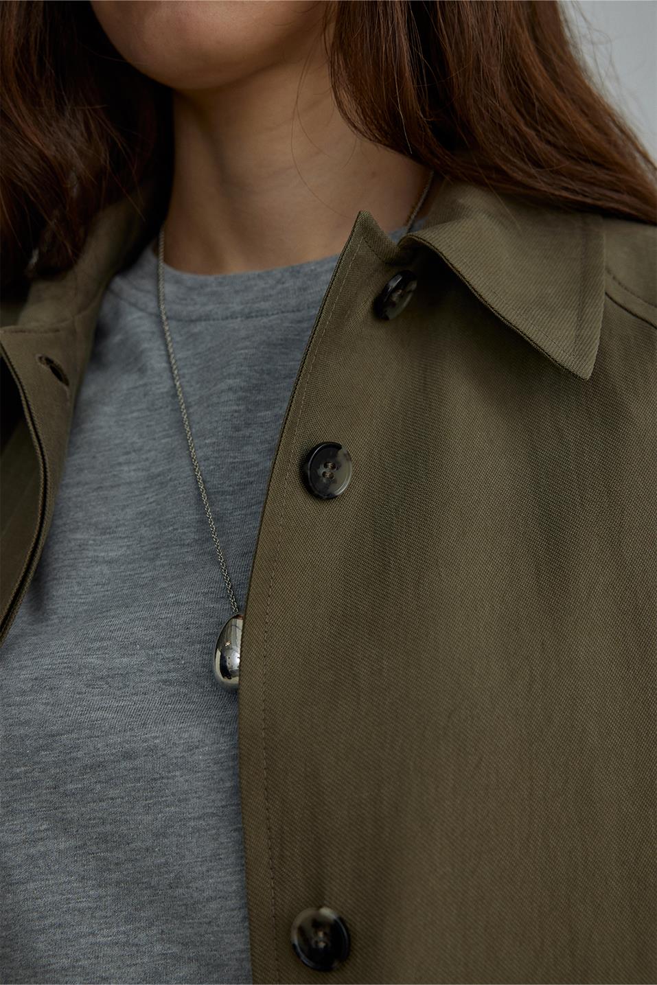 Haki Weightles Uzun Trençkot