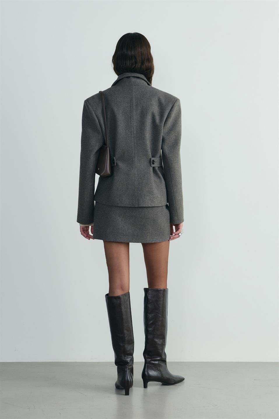 Kahverengi Blair Vatkalı Kaşe Ceket