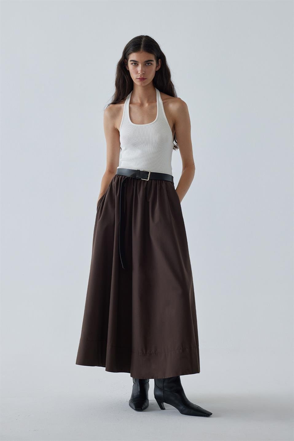 Day Poplin Flared Skirt