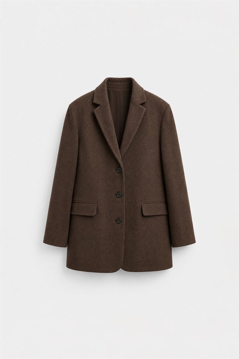 Kahverengi Gina Kaşe Blazer Ceket