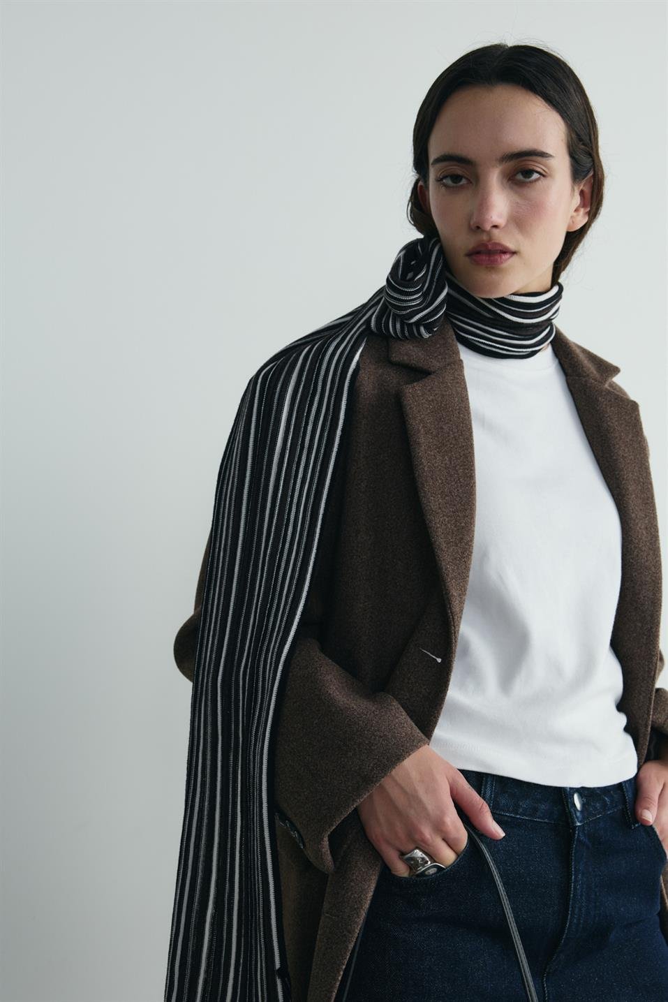 Kahverengi Gina Kaşe Blazer Ceket