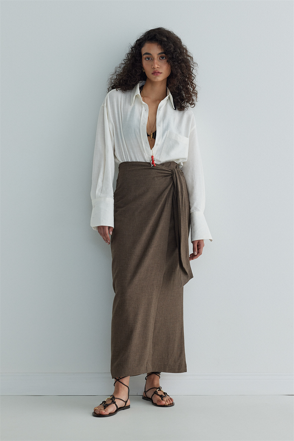 Noli Linen Wrap Skirt