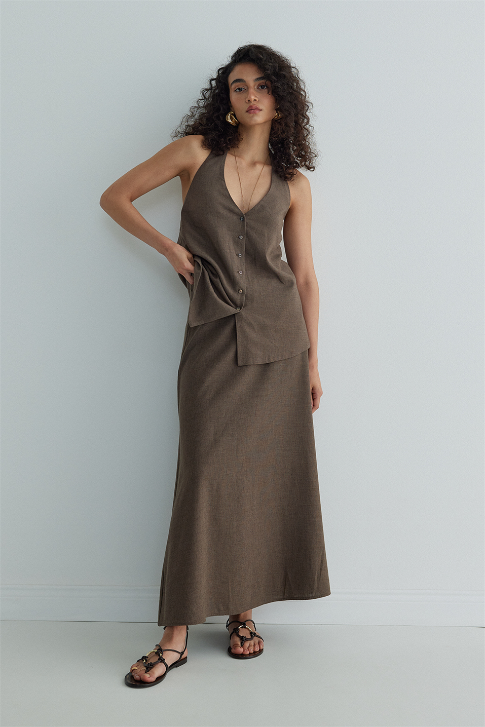 Serena Flared Midi Skirt