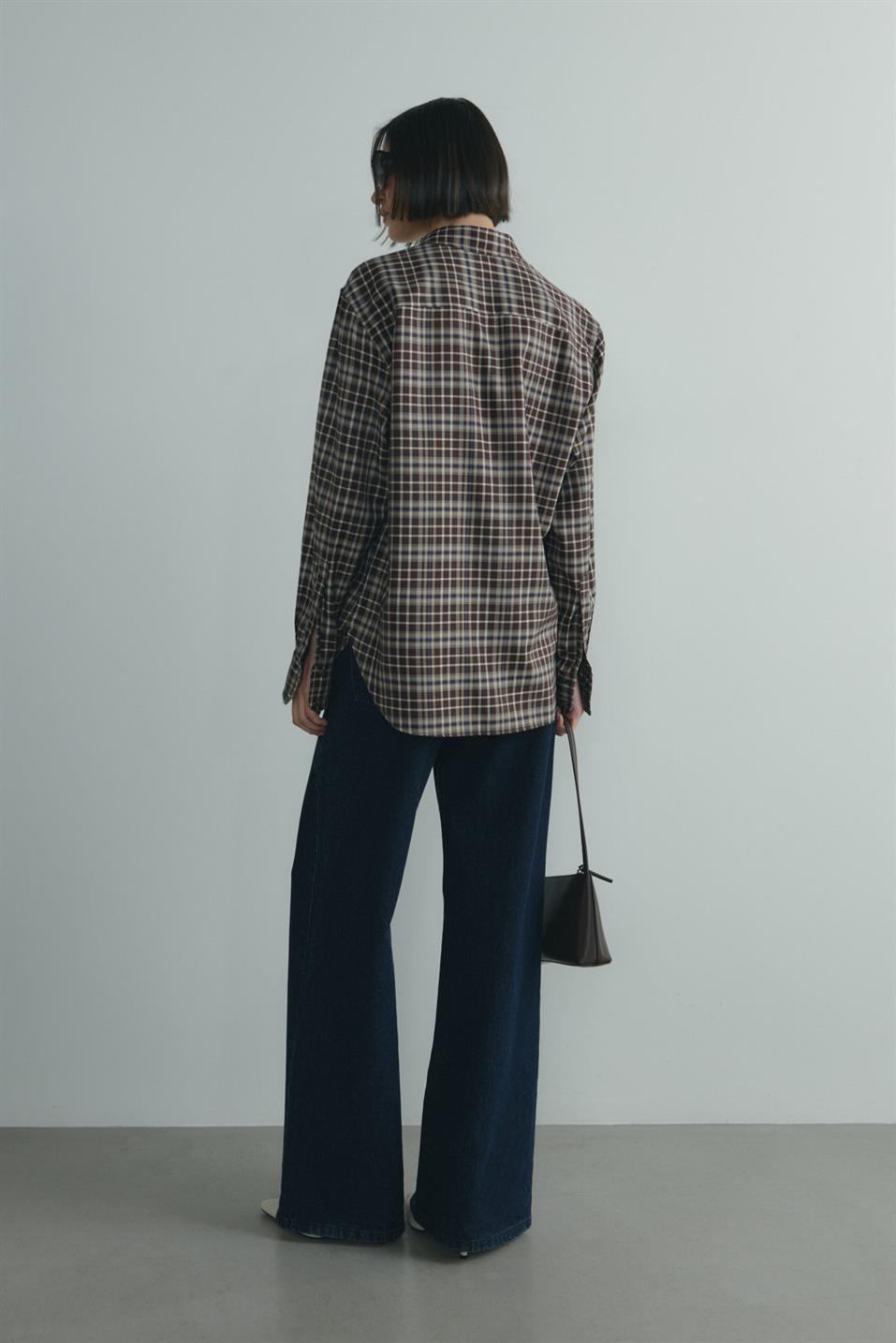 Kahverengi Slone Ekose Gömlek