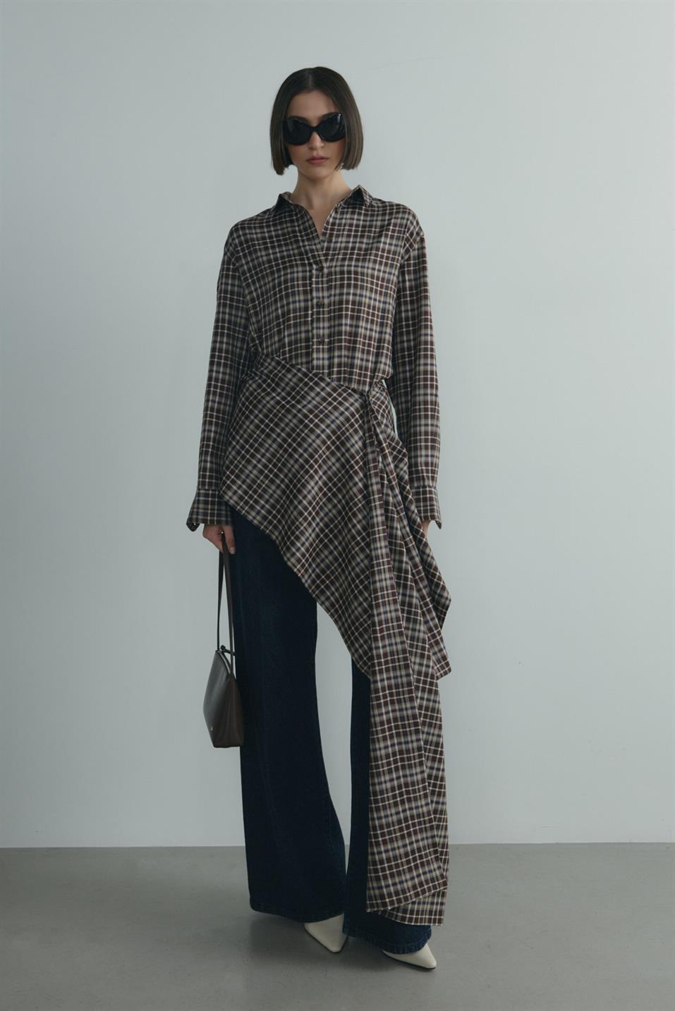 Kahverengi Slone Ekose Gömlek