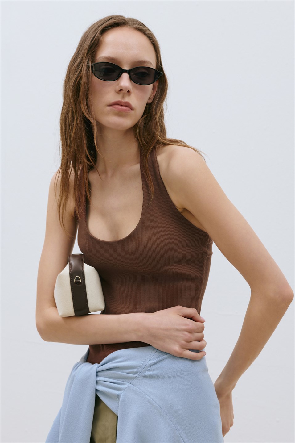 Kahverengi Tara Halter Top