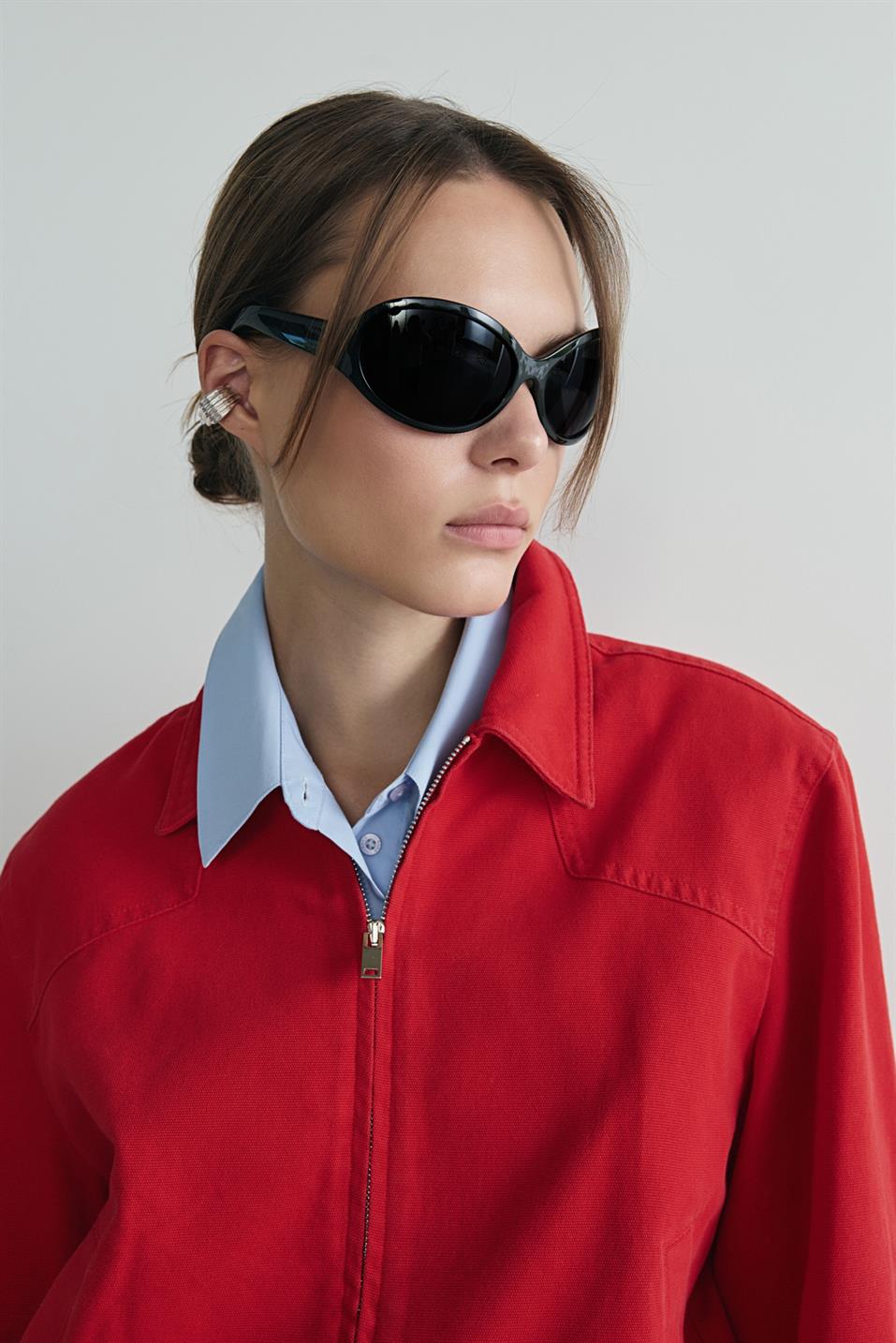 Kırmızı Alden Yıkamalı Ceket