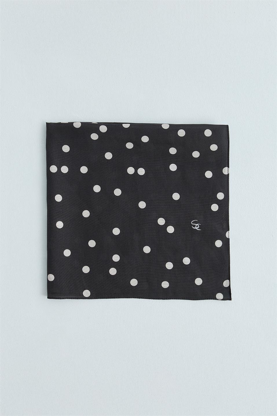 Koyu Kahve Dottie Desenli Fular