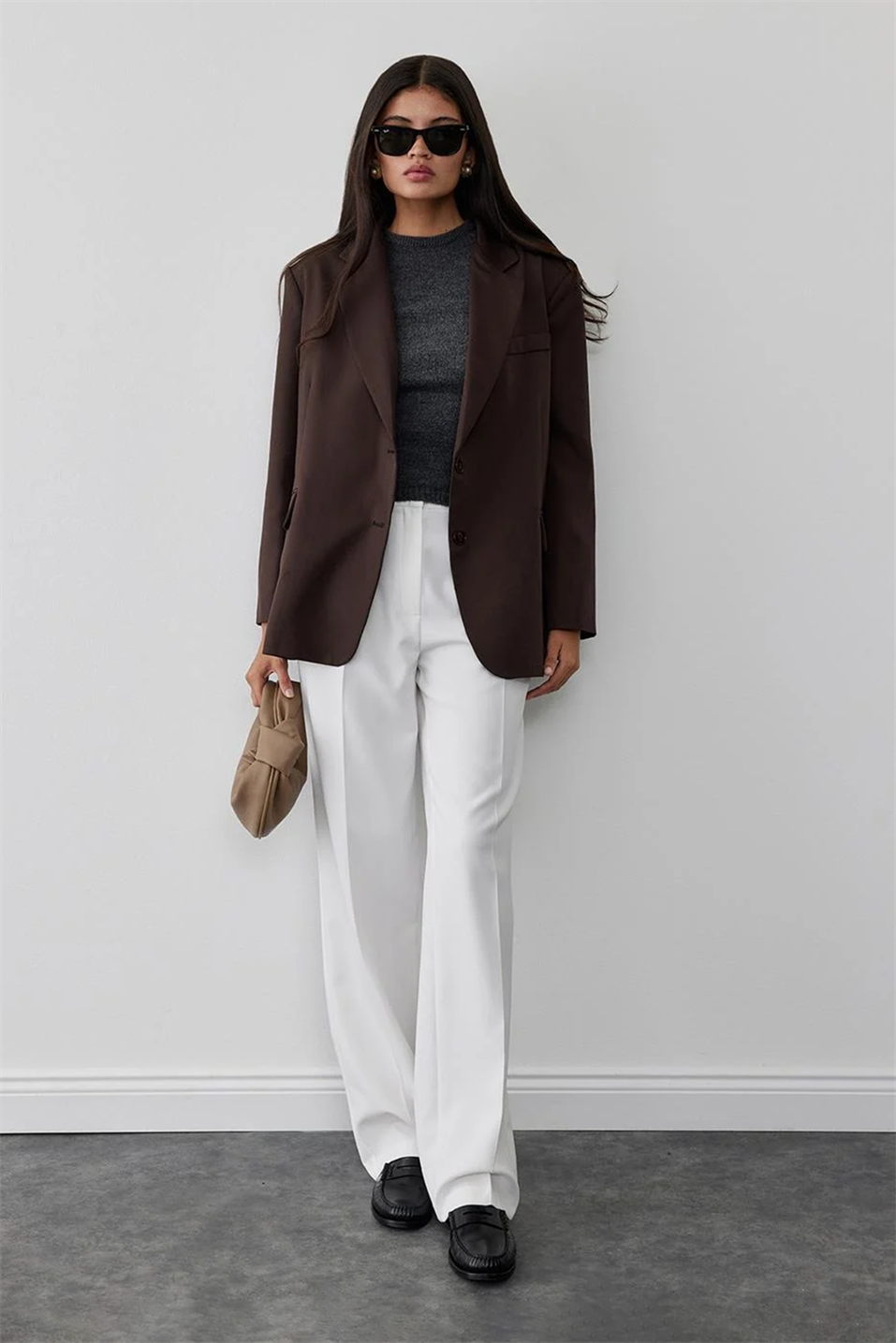 Koyu Kahve Maskülen Blazer Ceket