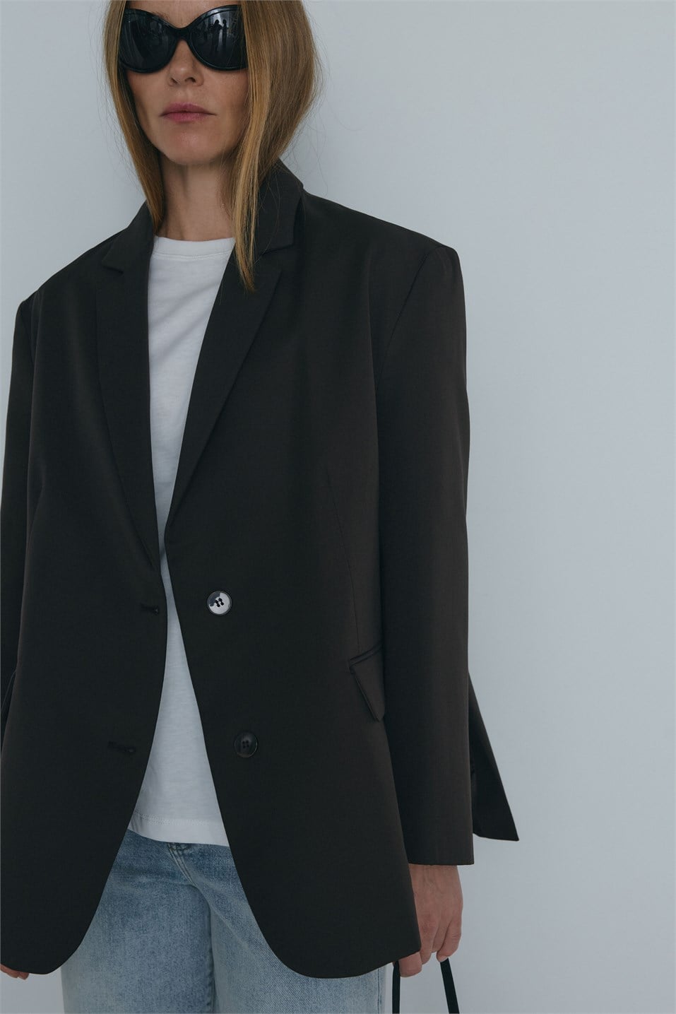 Koyu Kahve Maskülen Blazer Ceket