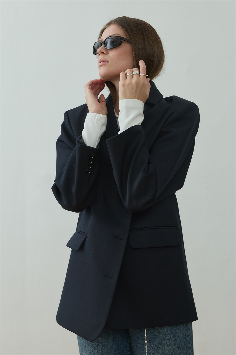 Lacivert Harlan Blazer Ceket