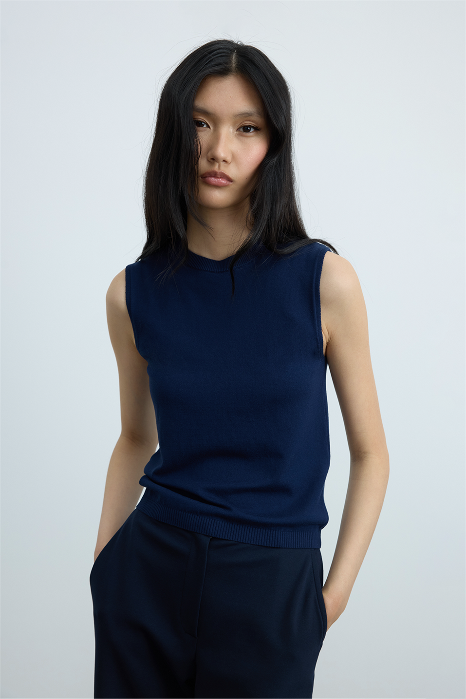 Lacivert Lea Triko Bluz