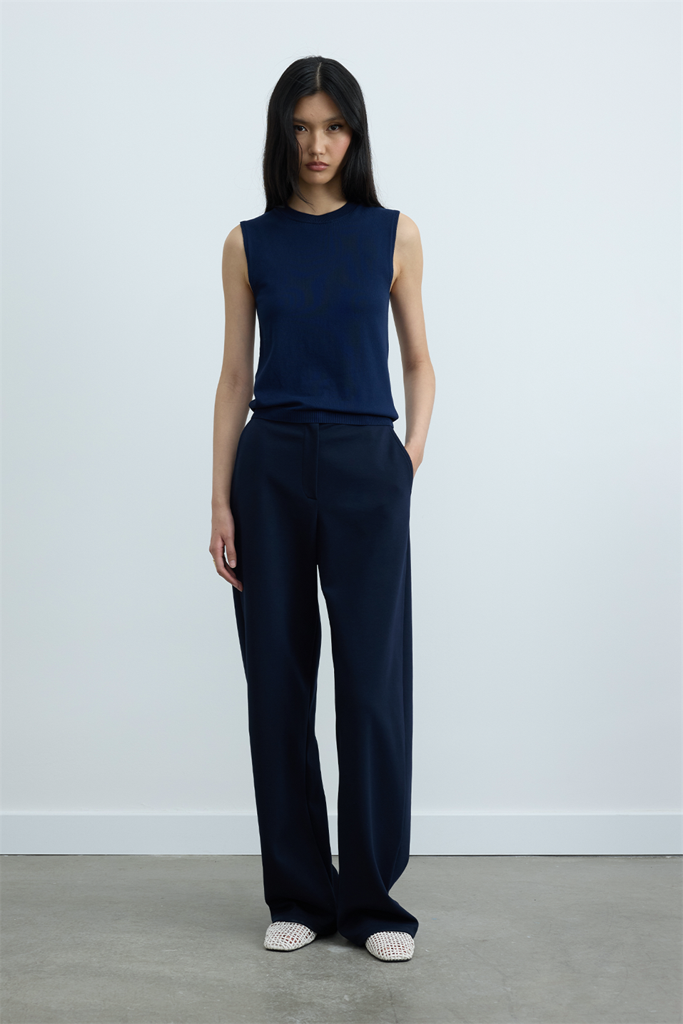 Lacivert Lea Triko Bluz