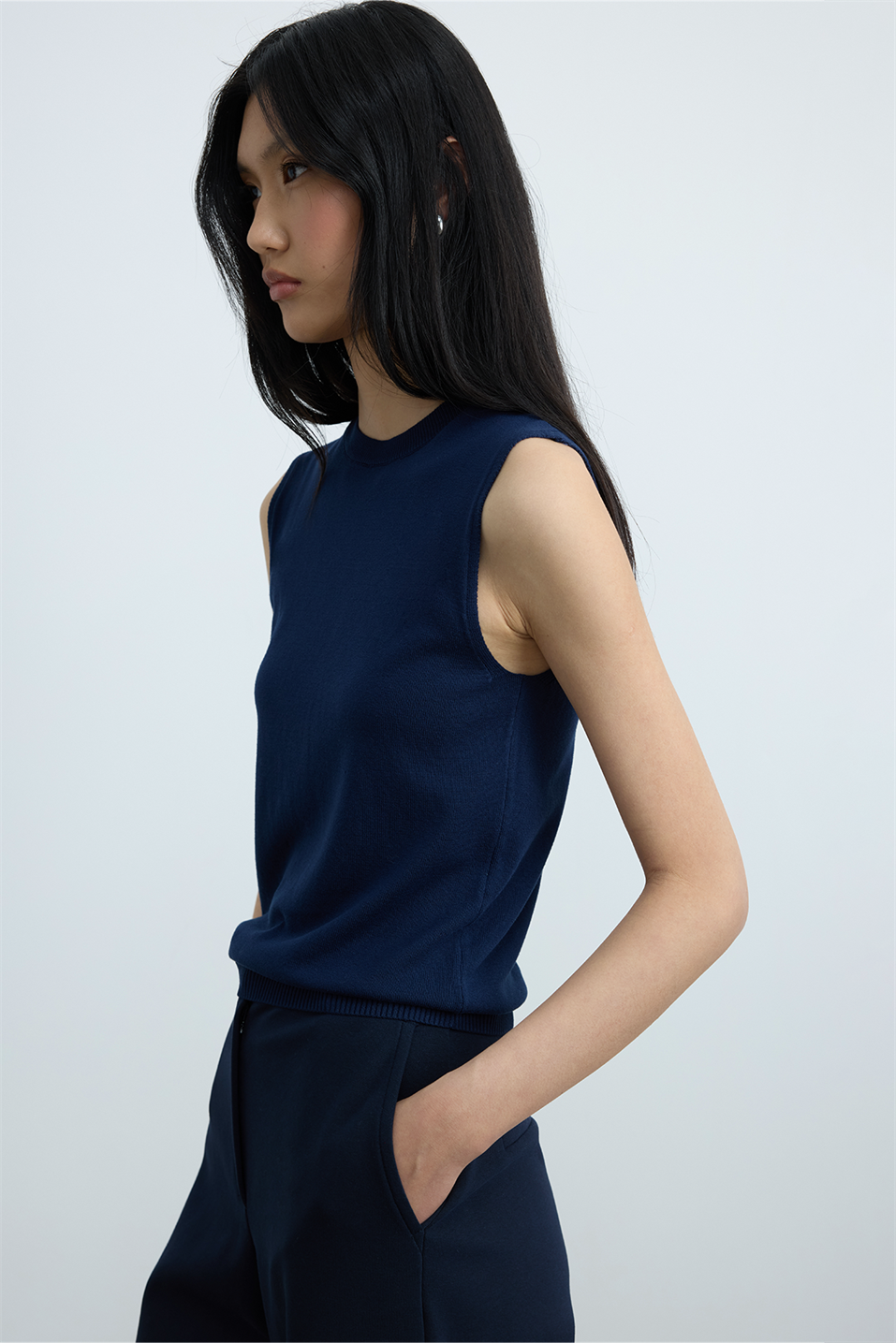 Lacivert Lea Triko Bluz