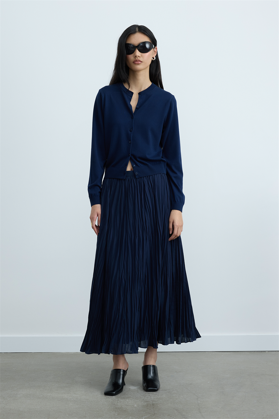 Lacivert Lea Triko Hırka