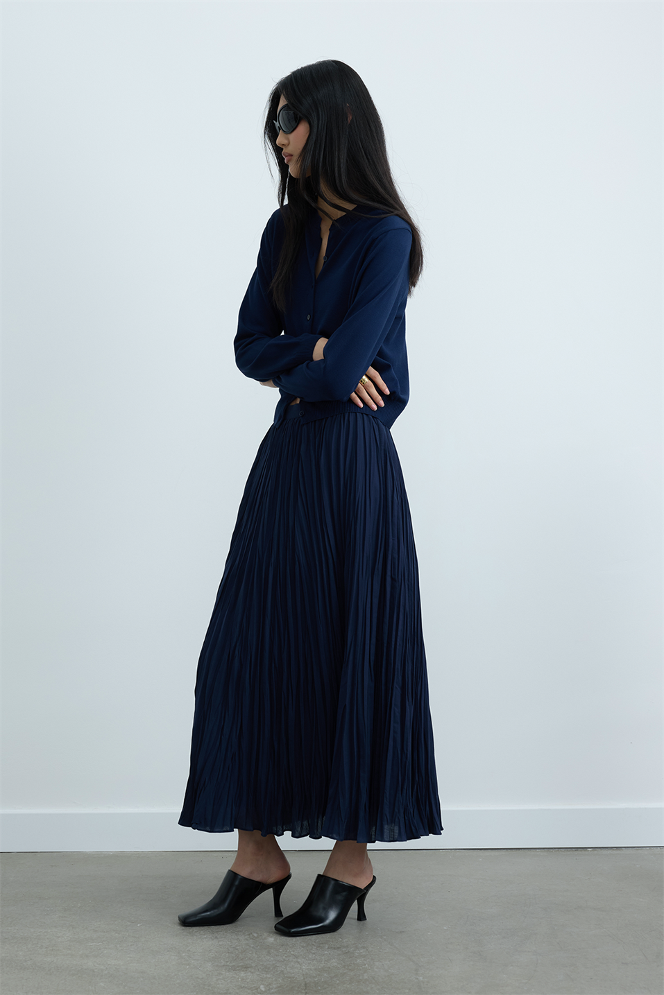 Lacivert Lea Triko Hırka