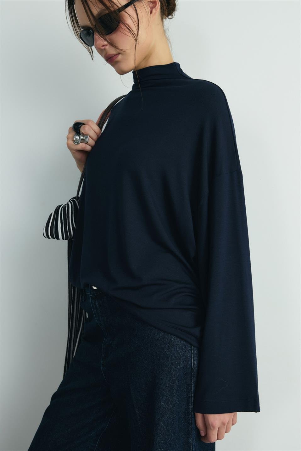 Lacivert Olivia Bluz