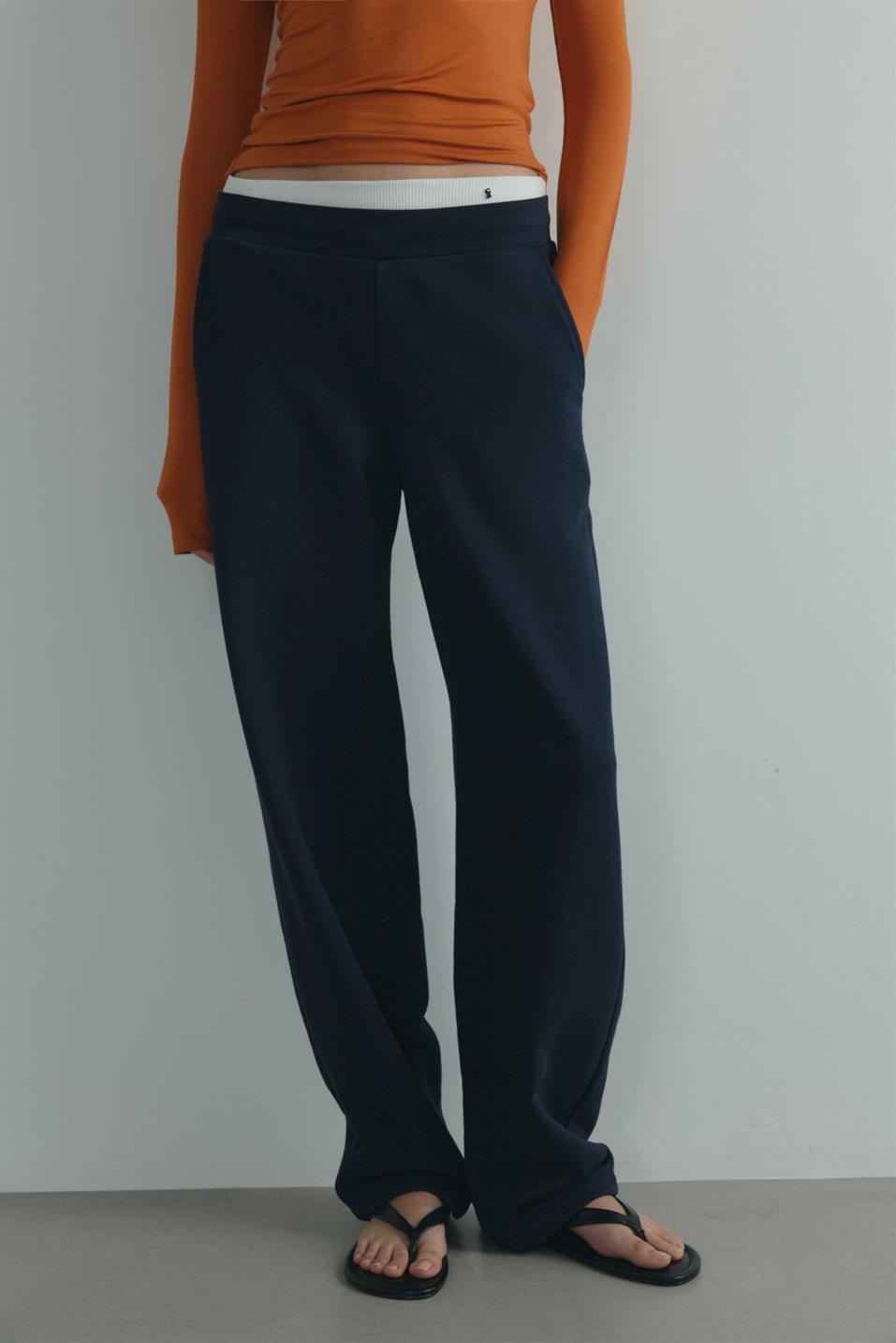 Lacivert Salted Lastikli Eşofman