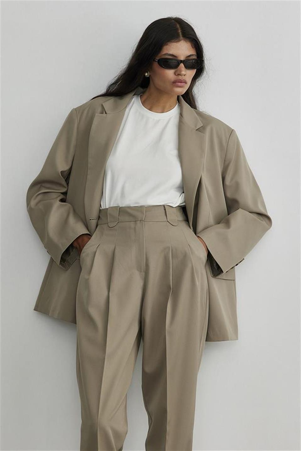 Koyu Haki Maskülen Blazer Ceket