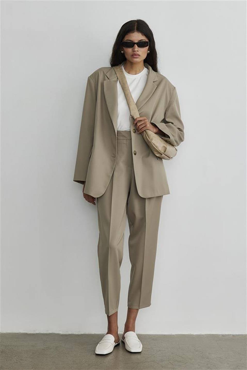 Koyu Haki Maskülen Blazer Ceket