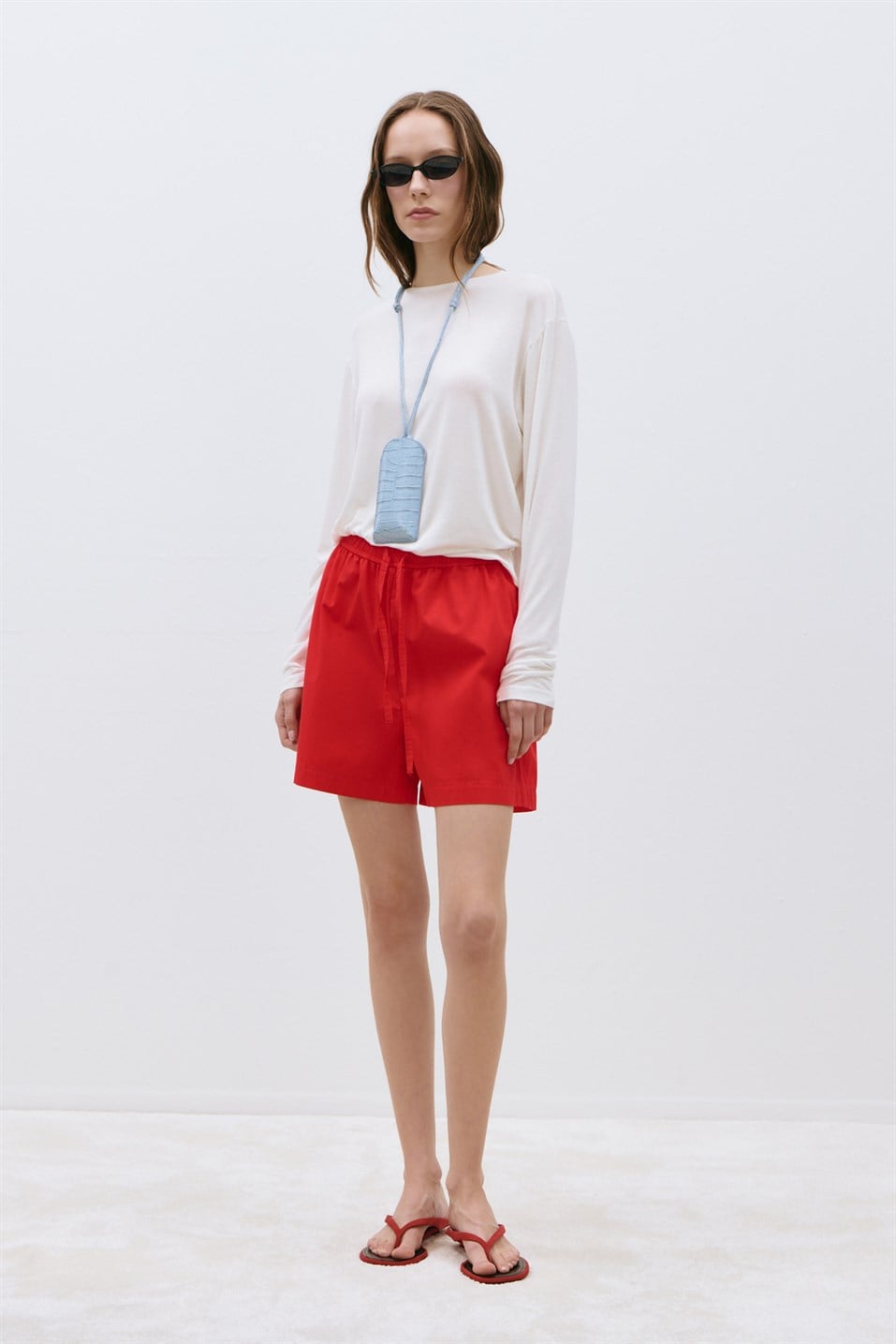 Mavi Deri Gözlük Kılıfı