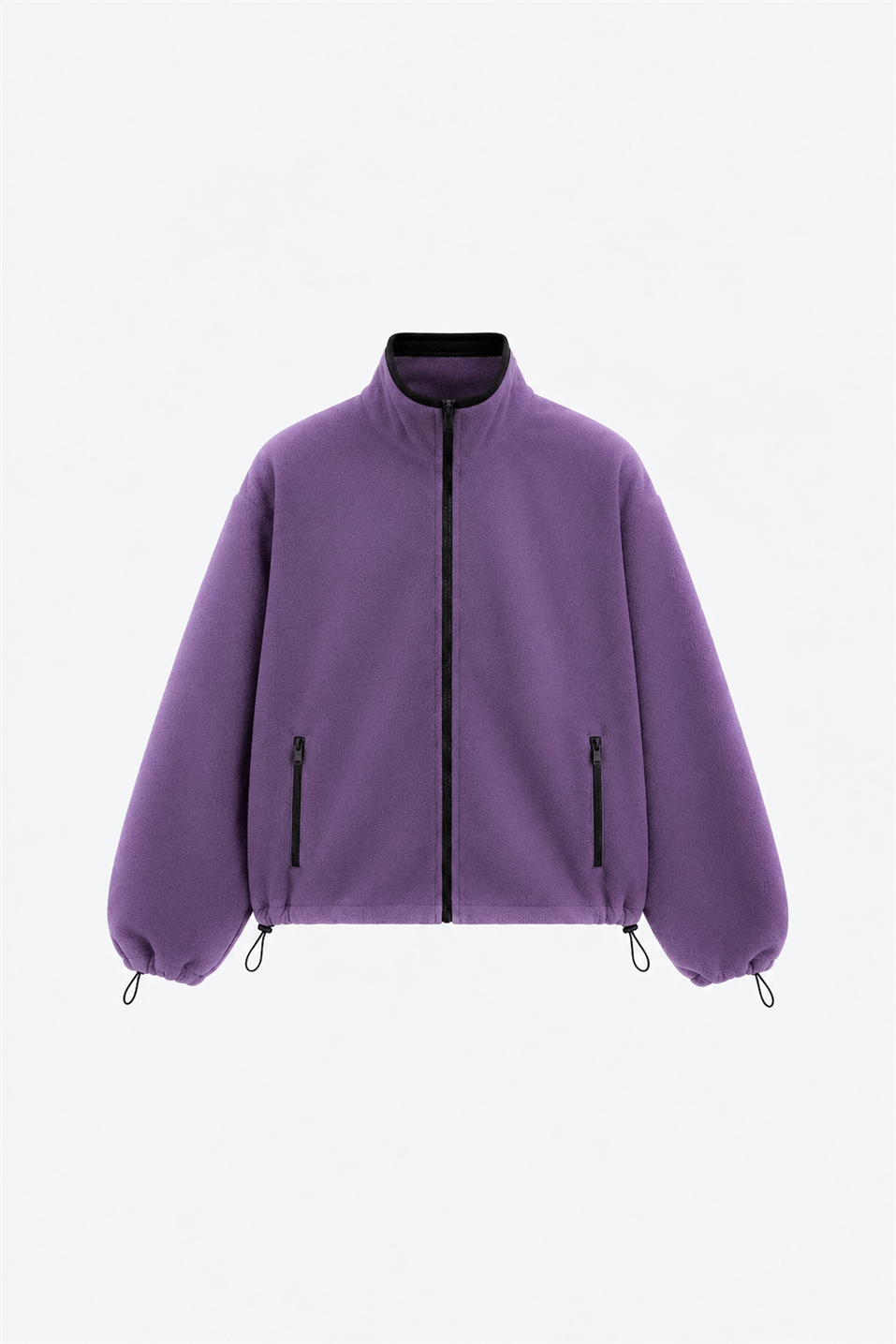 Mor Anu Oversize Fermuarlı Polar Hırka