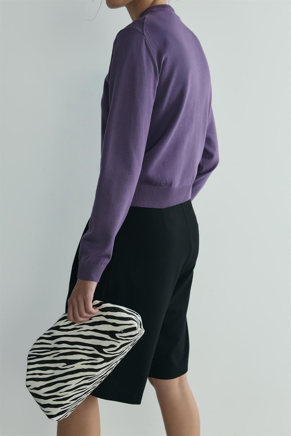 Mor Lea Triko Hırka