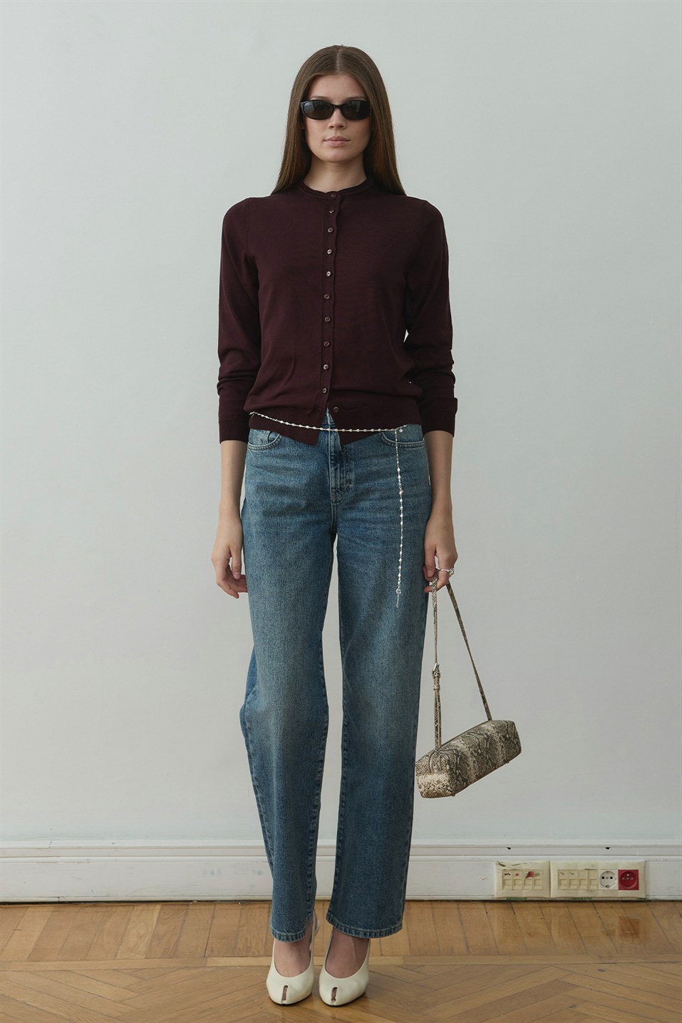 Mürdüm Arya Triko Hırka