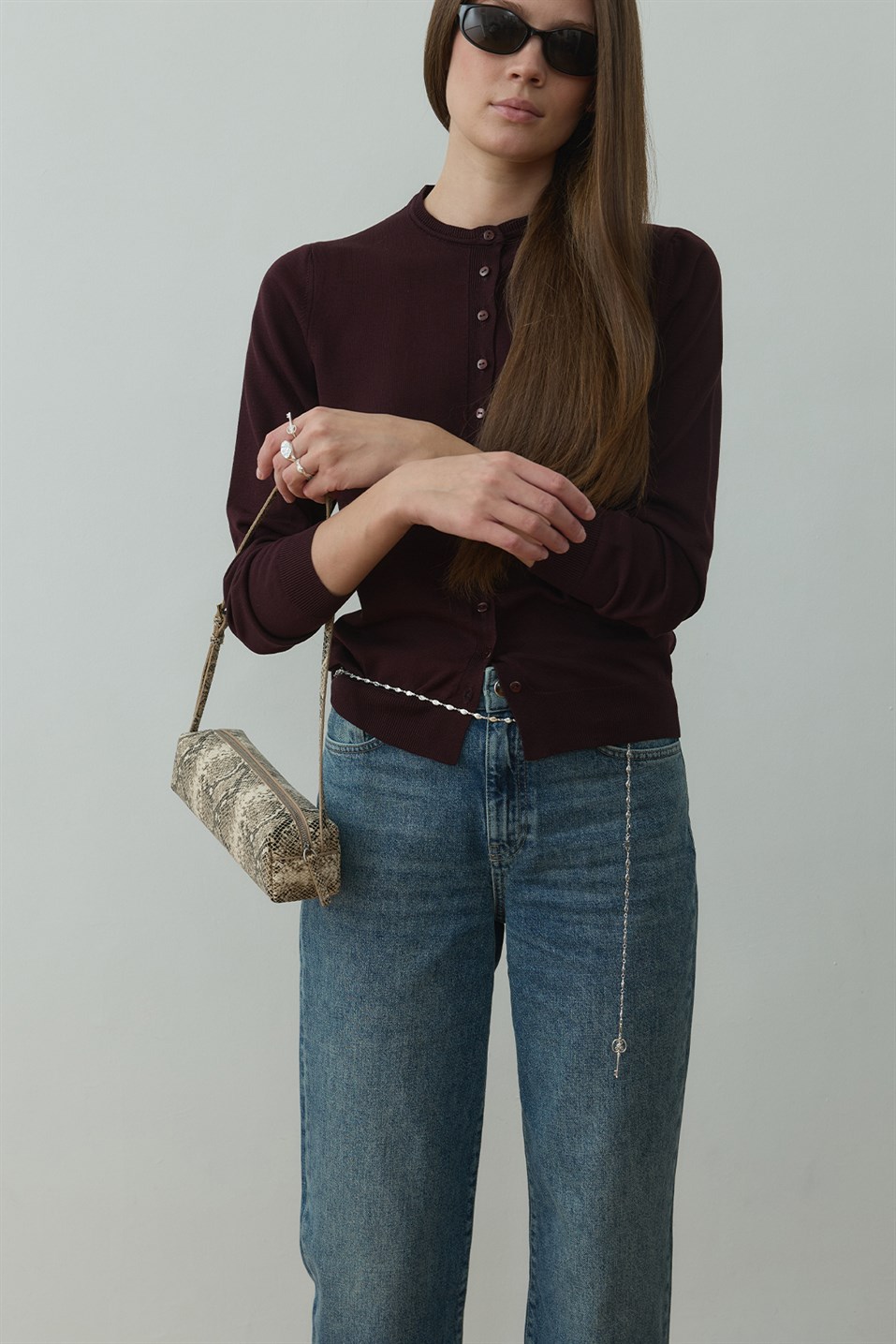 Mürdüm Arya Triko Hırka