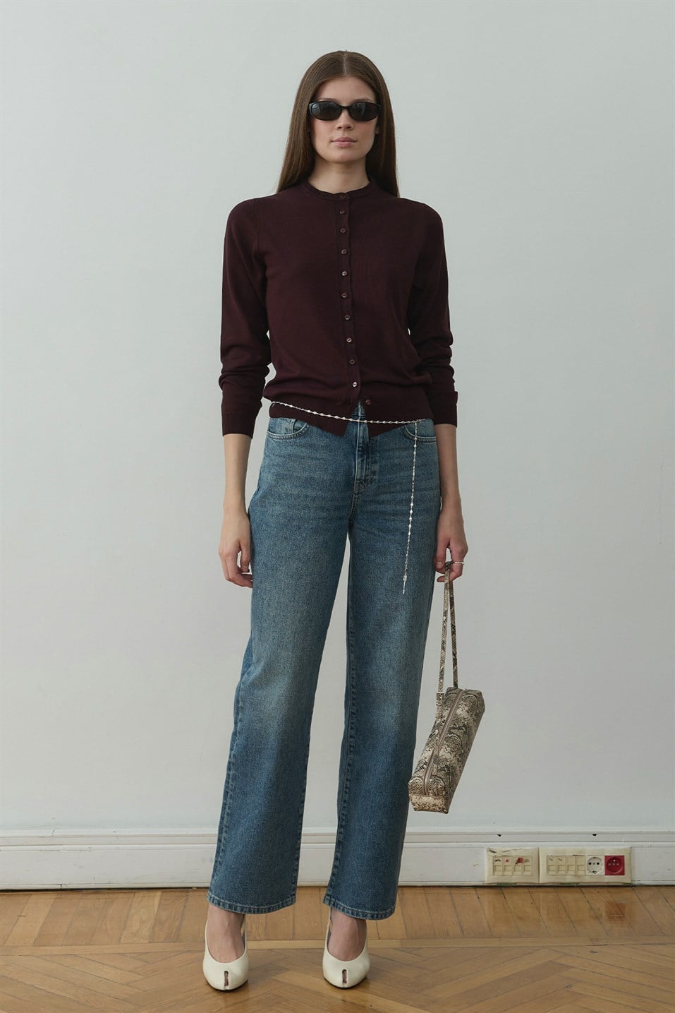 Mürdüm Arya Triko Hırka