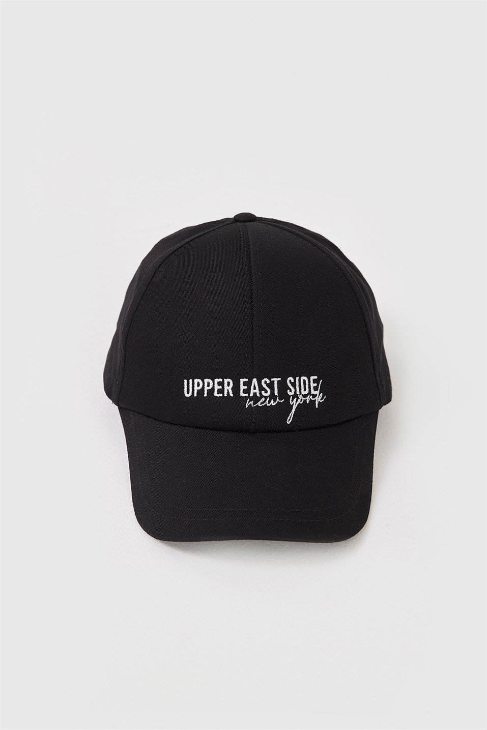 Black Upper East Side Embroidered Cap