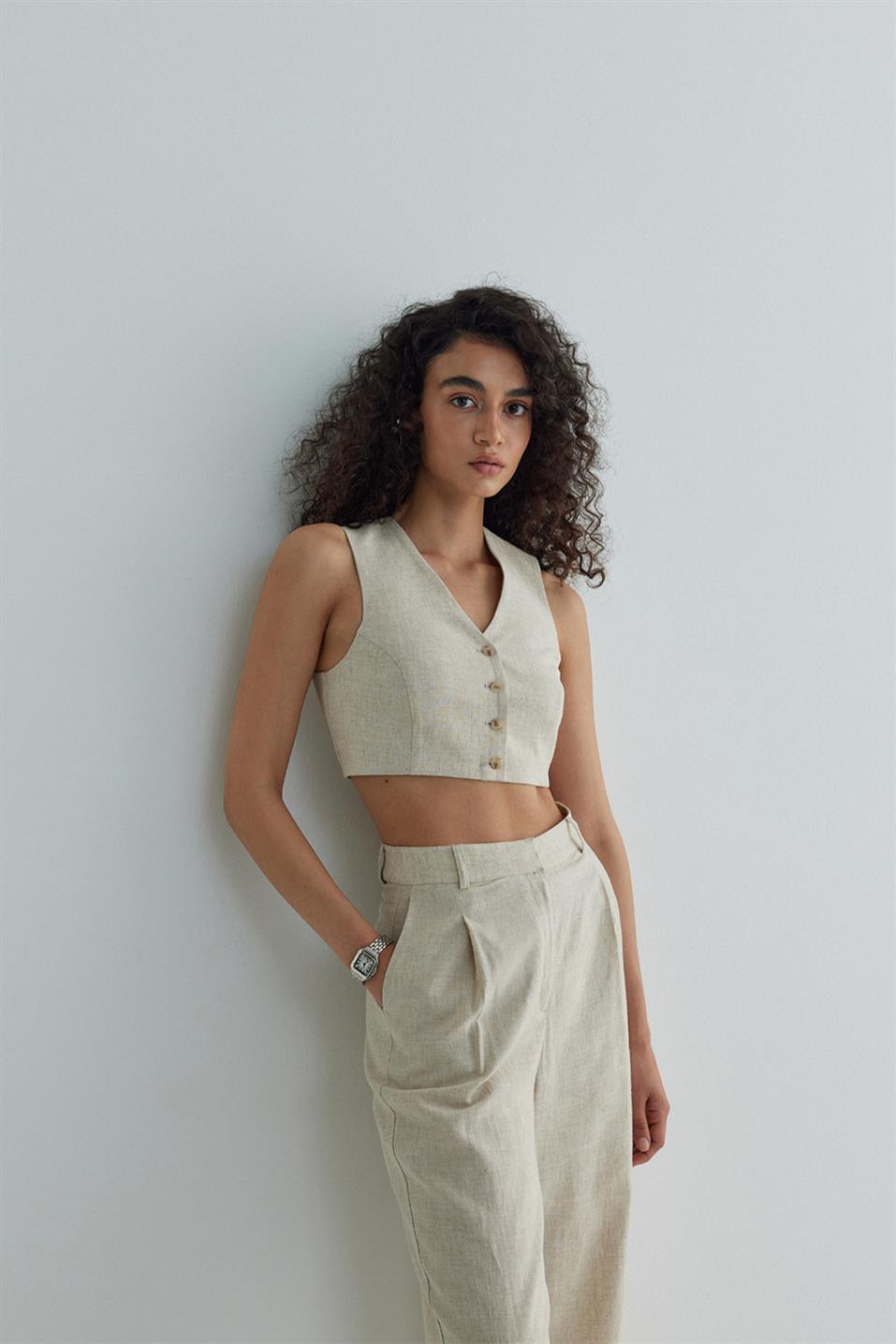 Gabri Linen Waistcoat