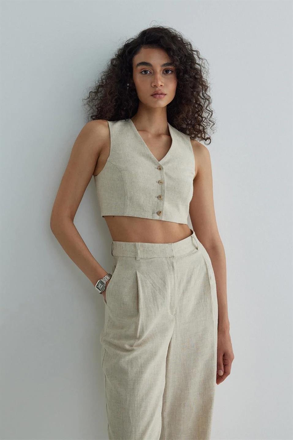 Gabri Linen Waistcoat