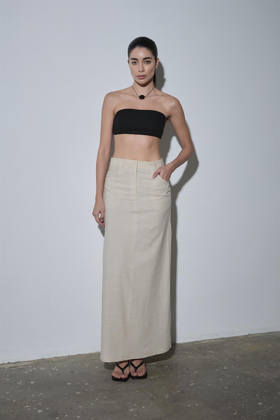 Marie Linen Maxi Skirt