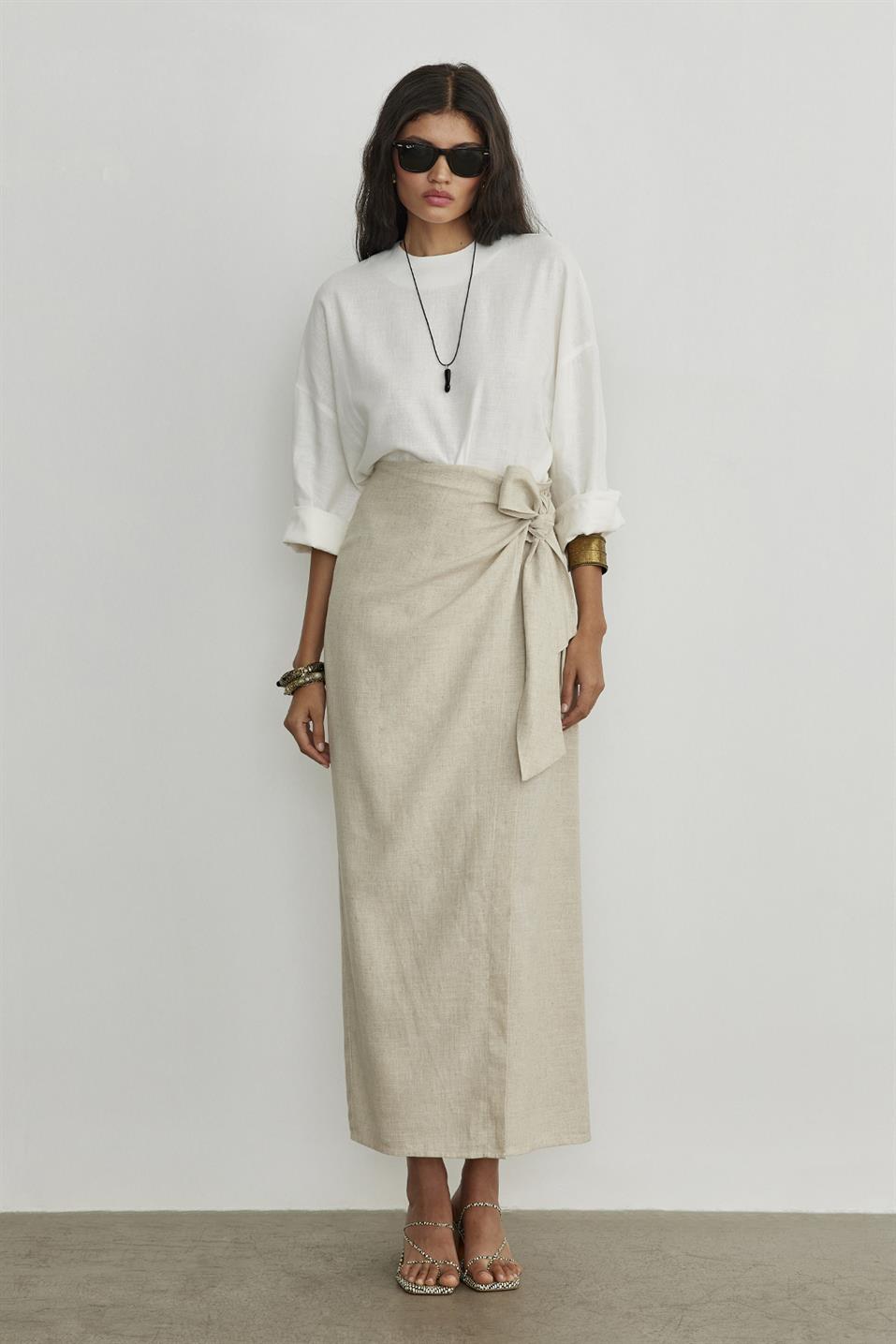 Noli Linen Wrap Skirt