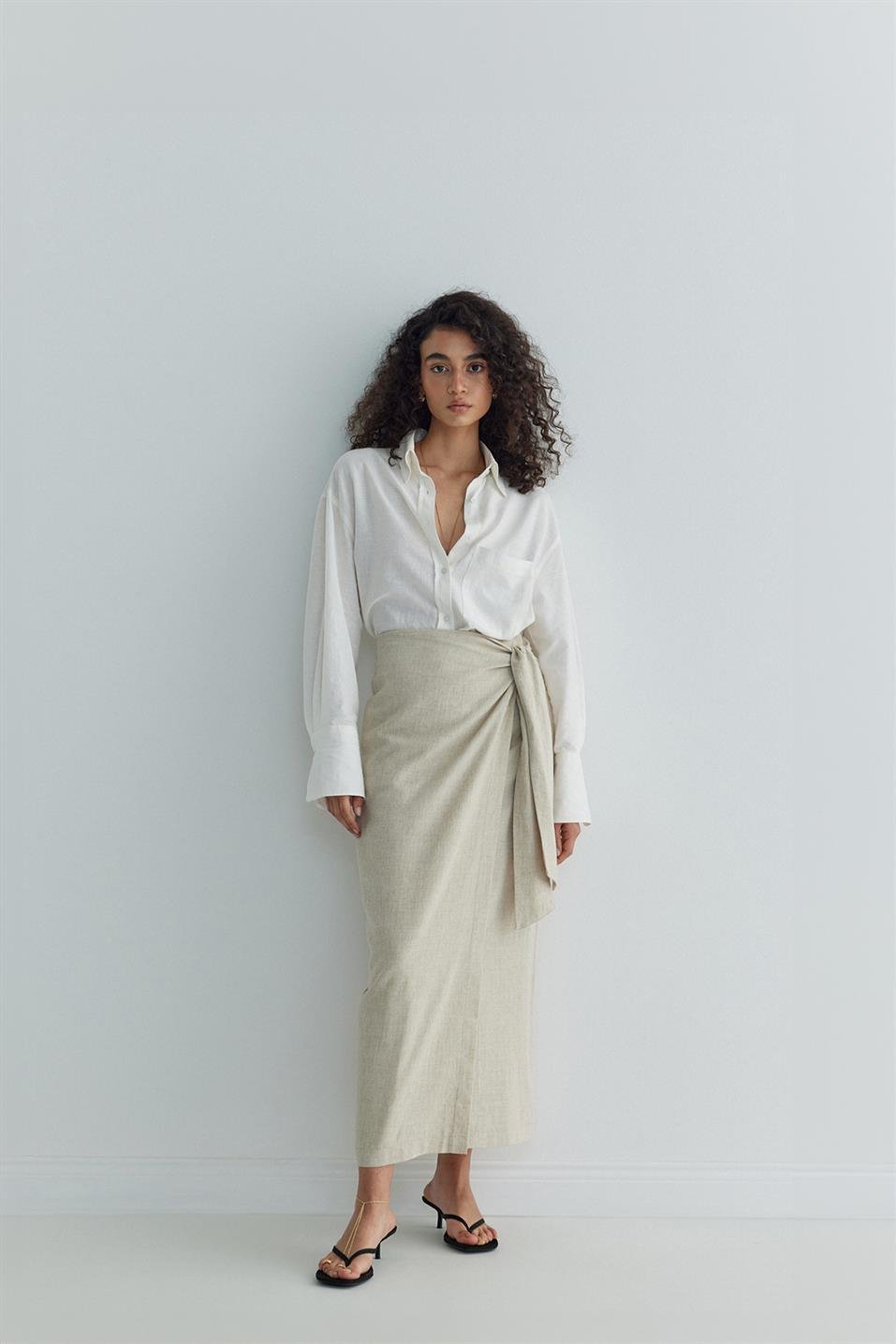 Noli Linen Wrap Skirt