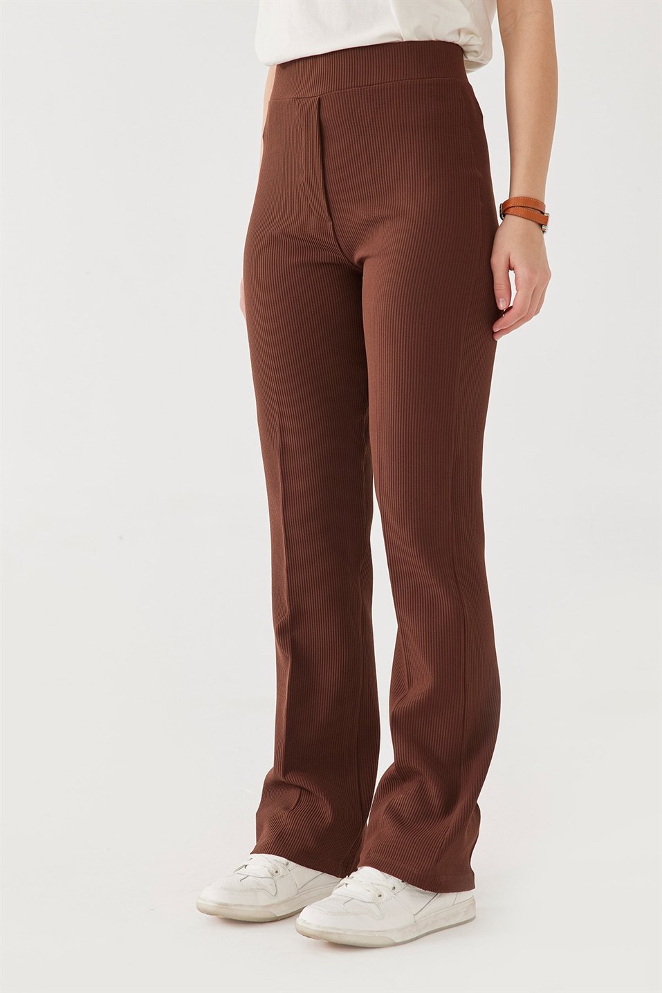 Brown Ottoman Flare Trousers