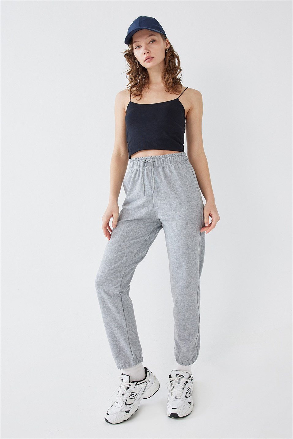 Grey Cotton Jogger Trousers