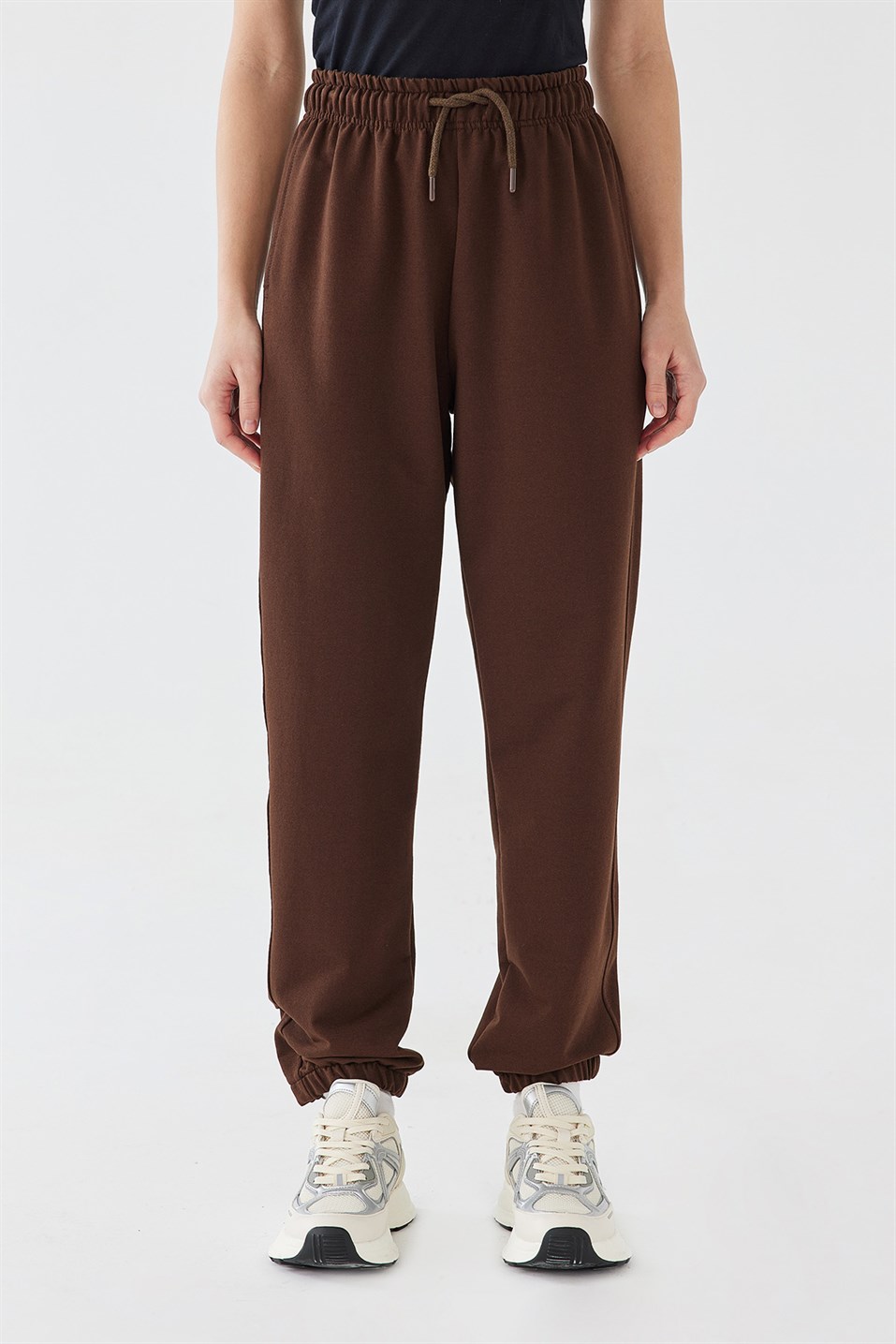 Dark Brown Cotton Jogger Trousers