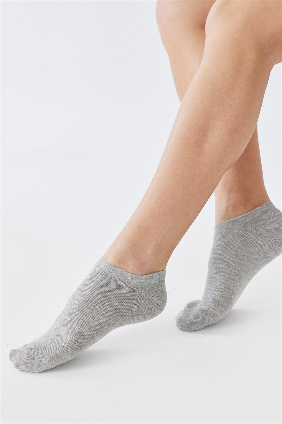 Grey Cotton Booties Socks