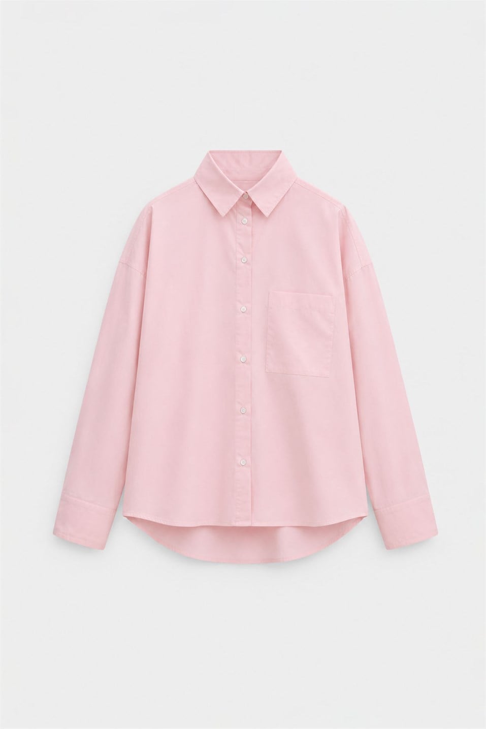 Pembe Klara Yıkamalı Poplin Gömlek
