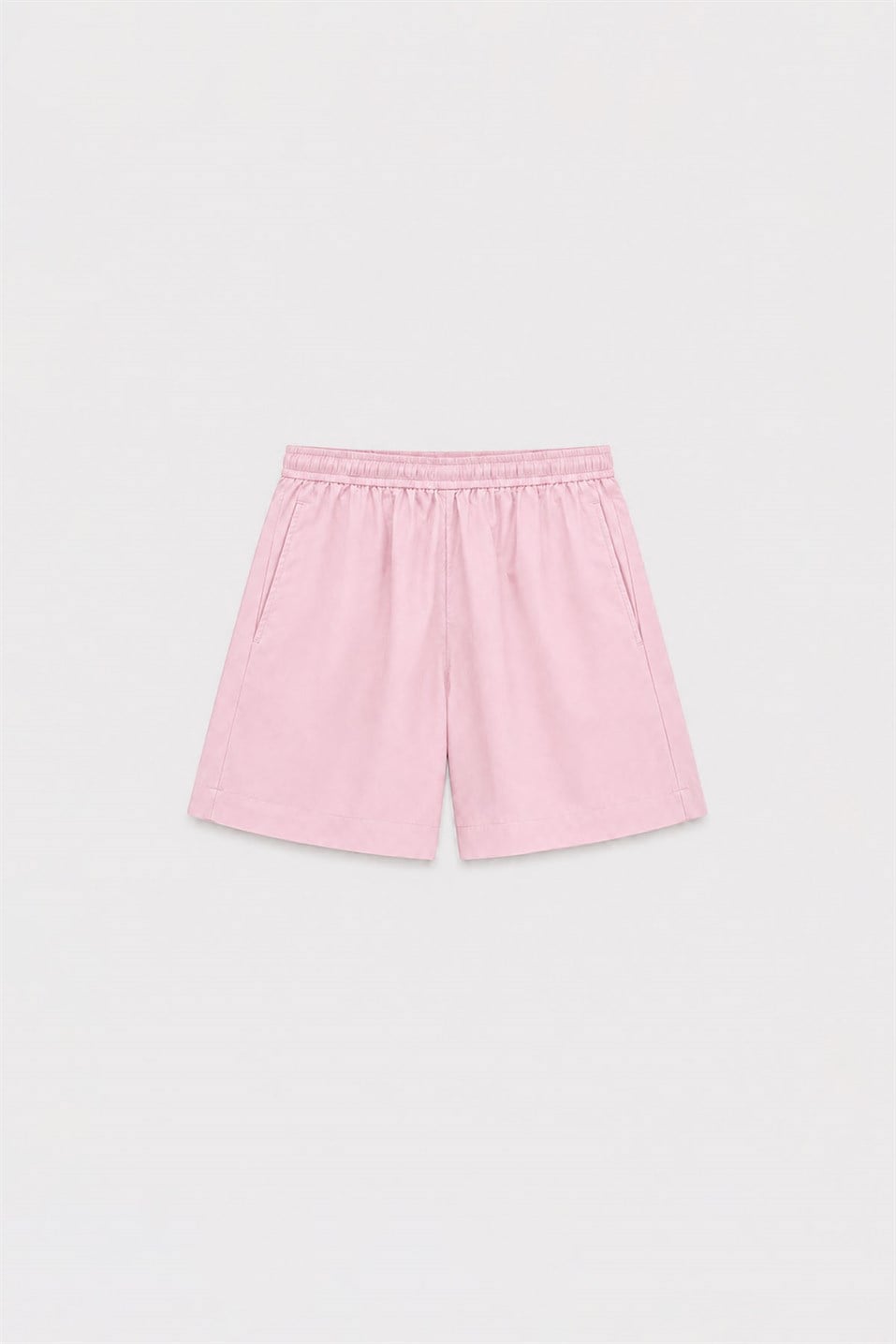 Pembe Klara Yıkamalı Poplin Şort