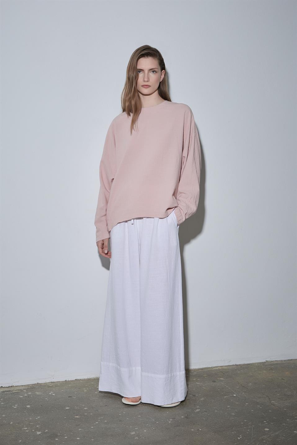 Pudra Ole Oversize Keten Bluz