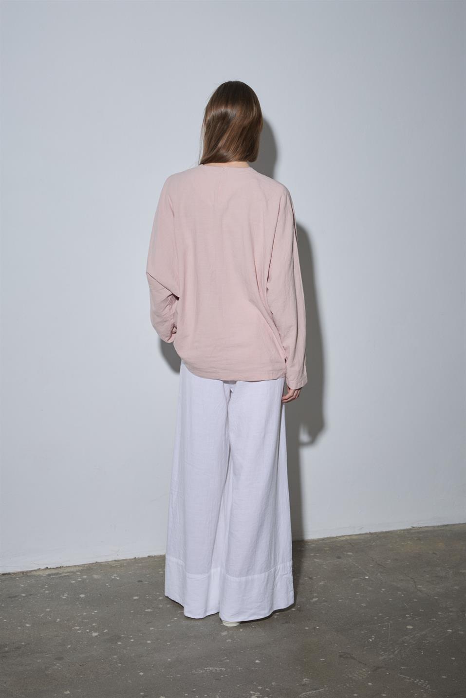 Pudra Ole Oversize Keten Bluz