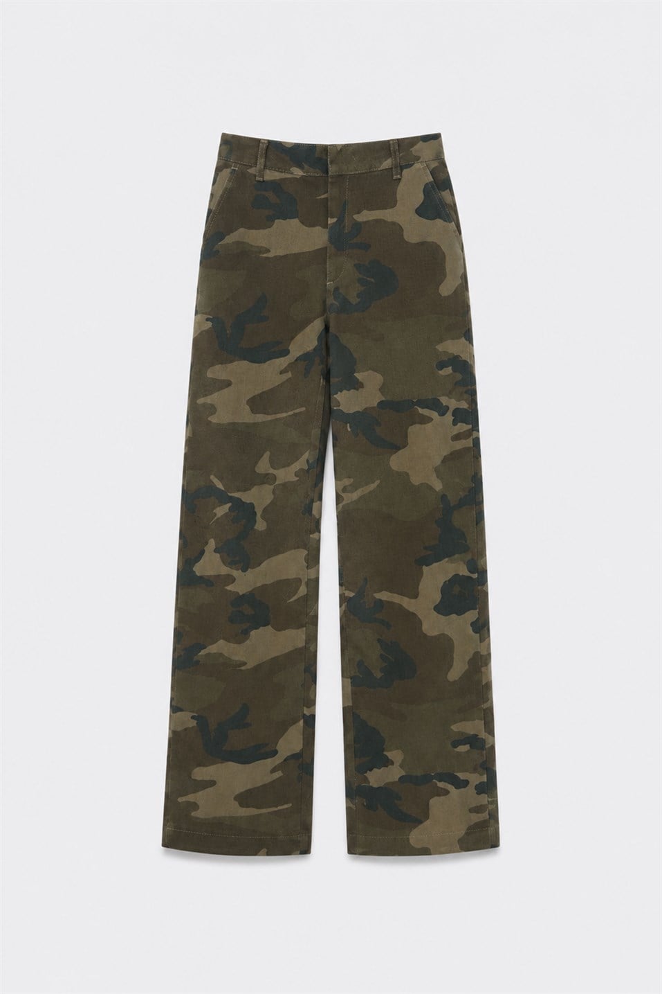 Renkli Kamuflaj Desenli Gabardin Pantolon