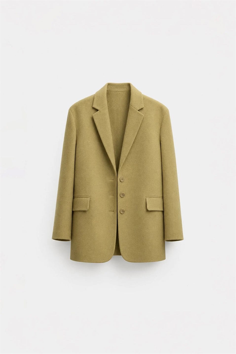 Sarı Gina Kaşe Blazer Ceket