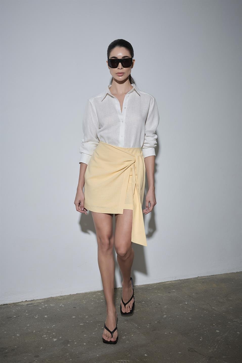 Mara Linen Wrap Skirt